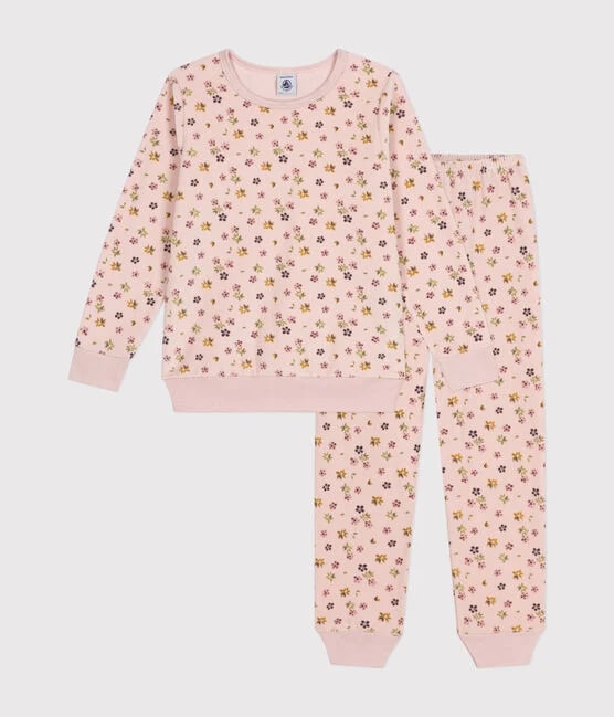 Petit Bateau Velour Bloemetjesprint Pyjama meisjes