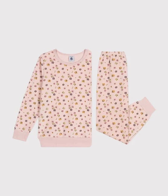 Petit Bateau Velour Bloemetjesprint Pyjama meisjes