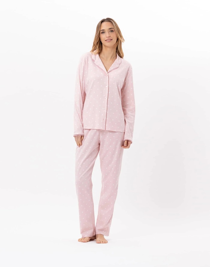 Le Chat Chamade pyjama doorknoop met bolletjes