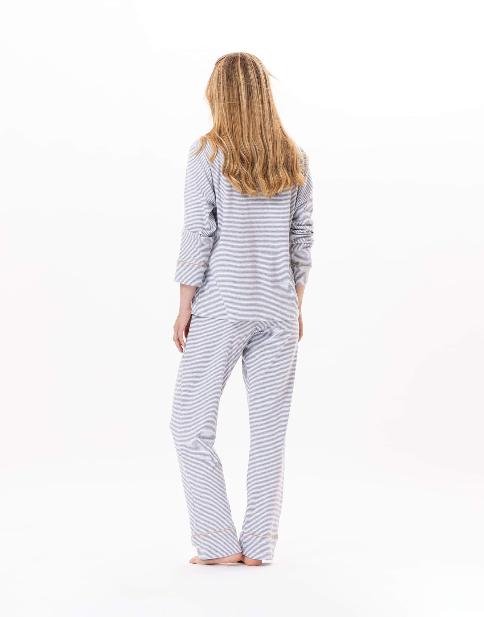 Le Chat Garance pyjama doorknoop lm+b streepje