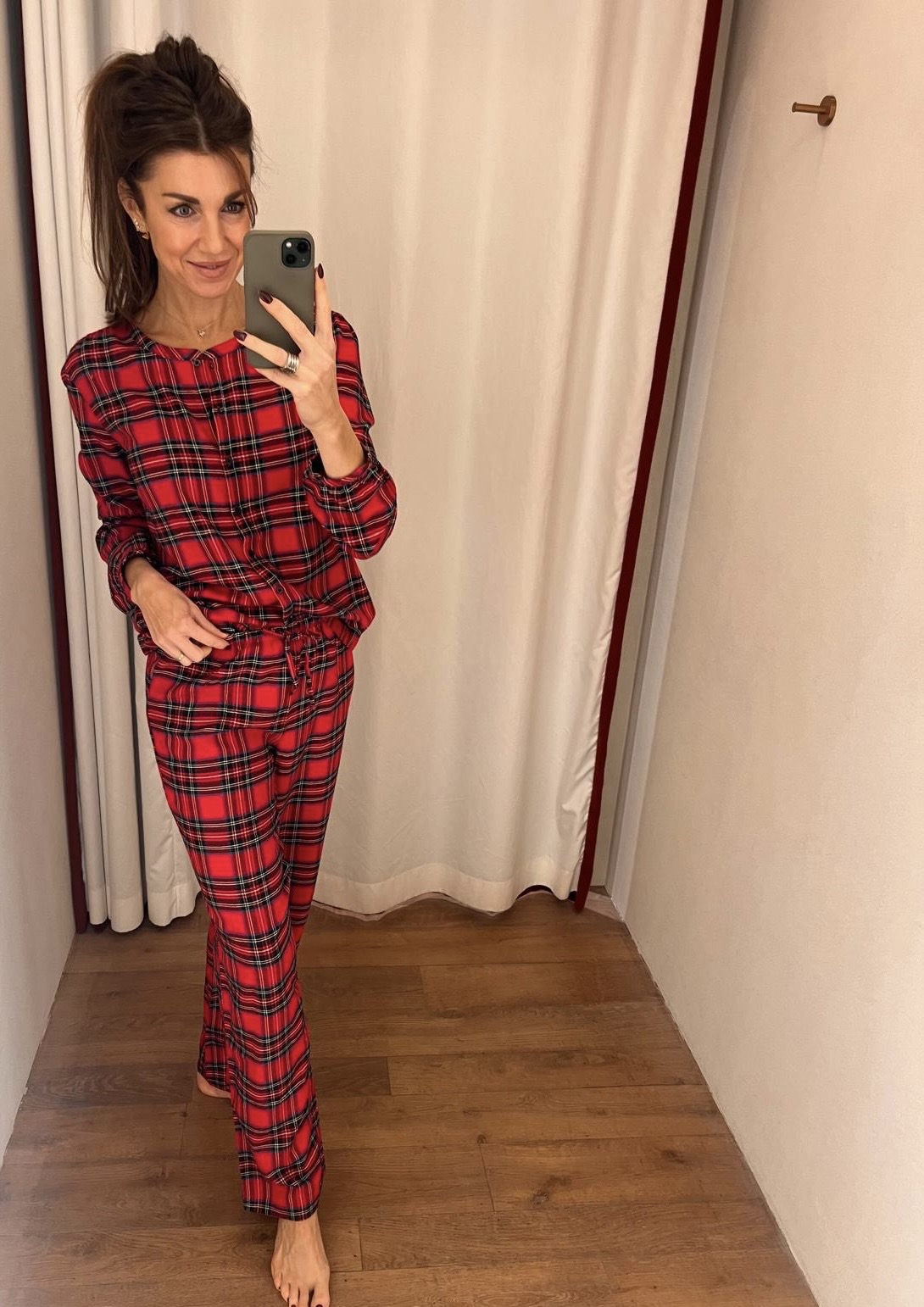 Ralph Lauren Pyjama ruit doorknoop flanel