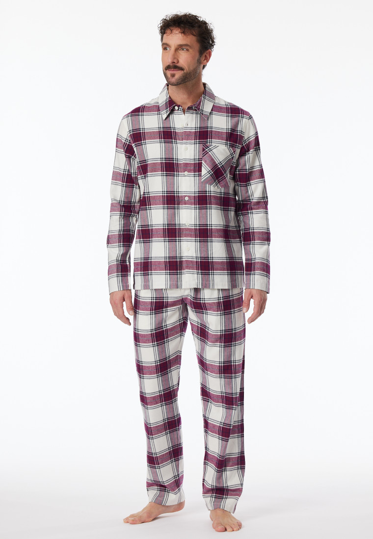 Schiesser pyjama doorknoop flanel LM+B