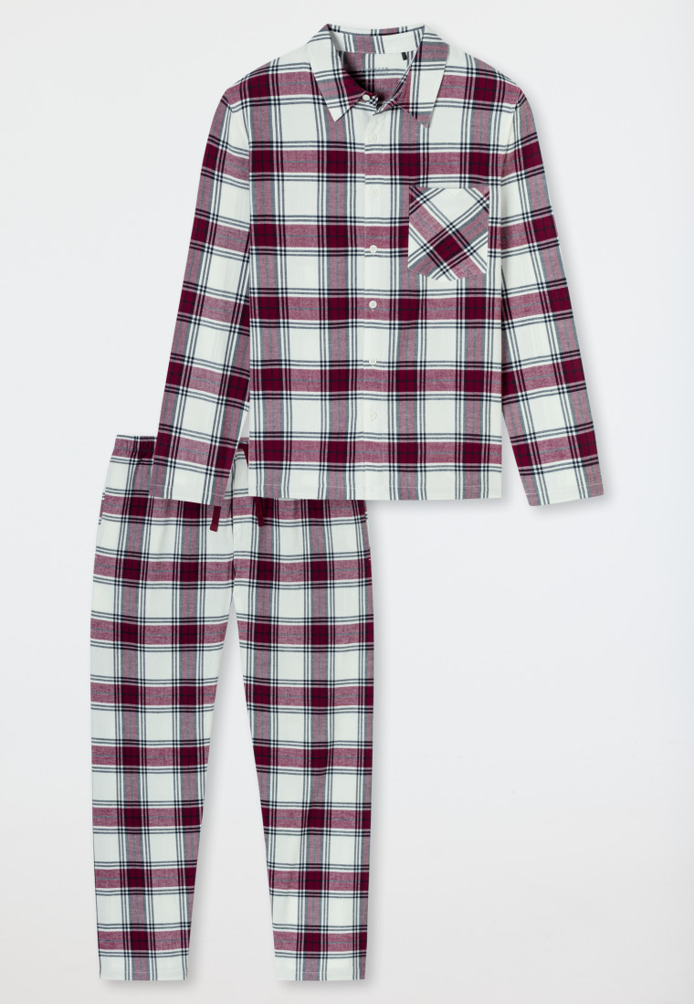 Schiesser pyjama doorknoop flanel LM+B