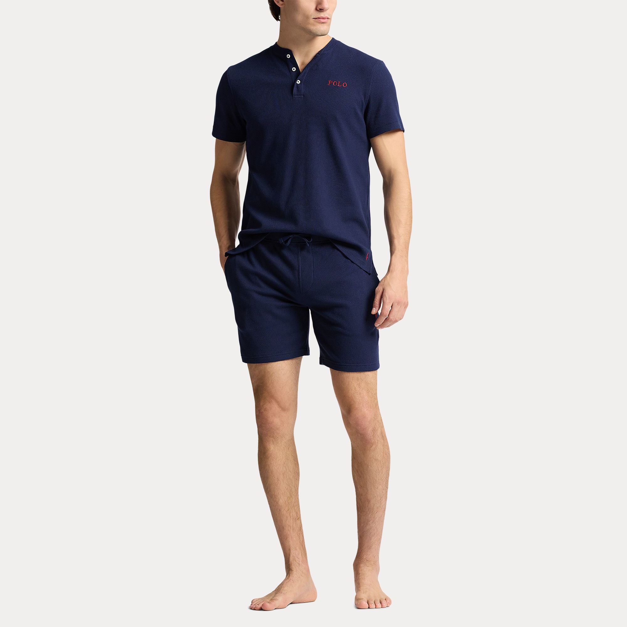 Ralph Lauren t-shirt knoopjes + short gewafeld