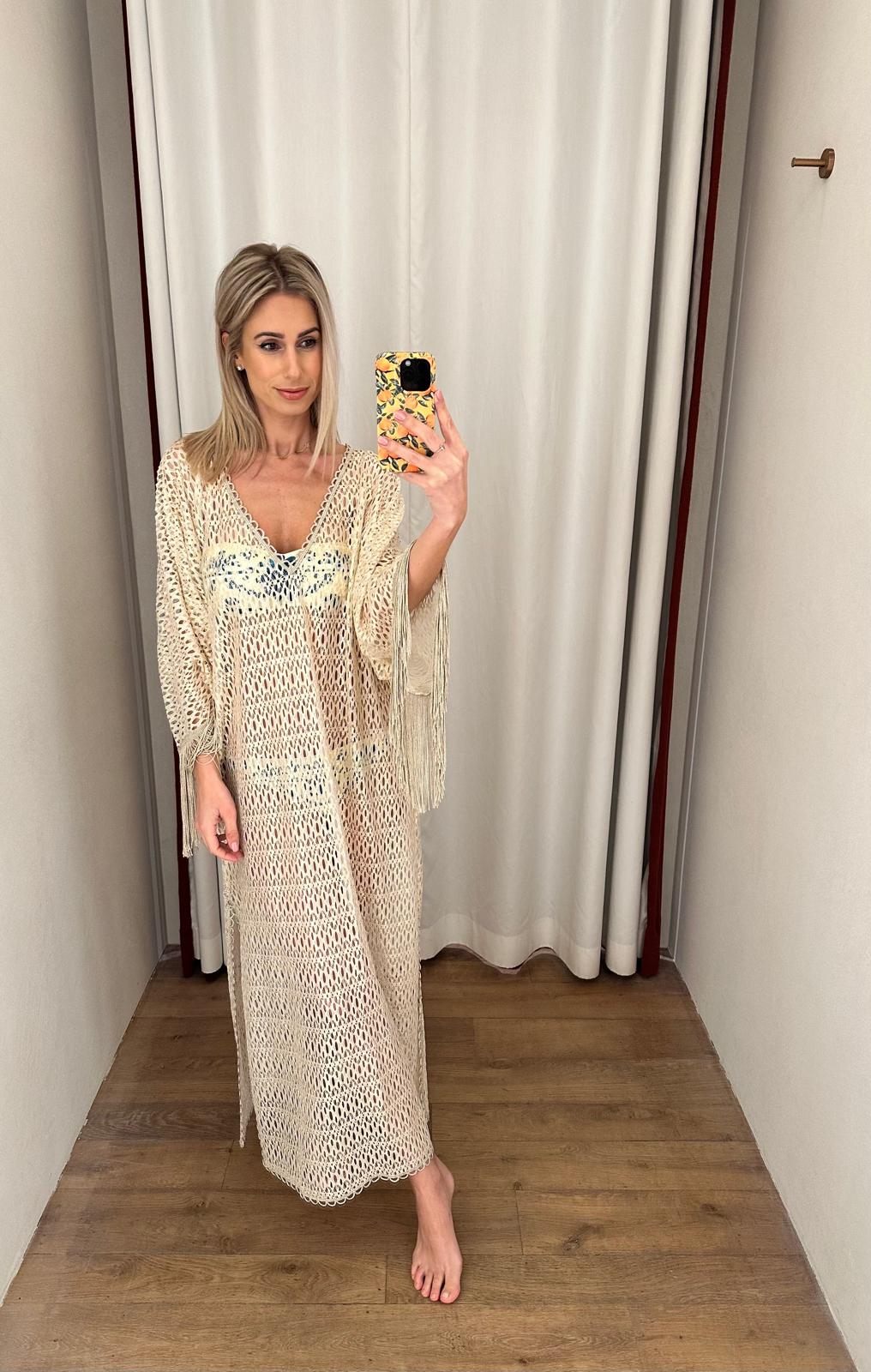 Raffaela Lurex Kaftan lang met slingers