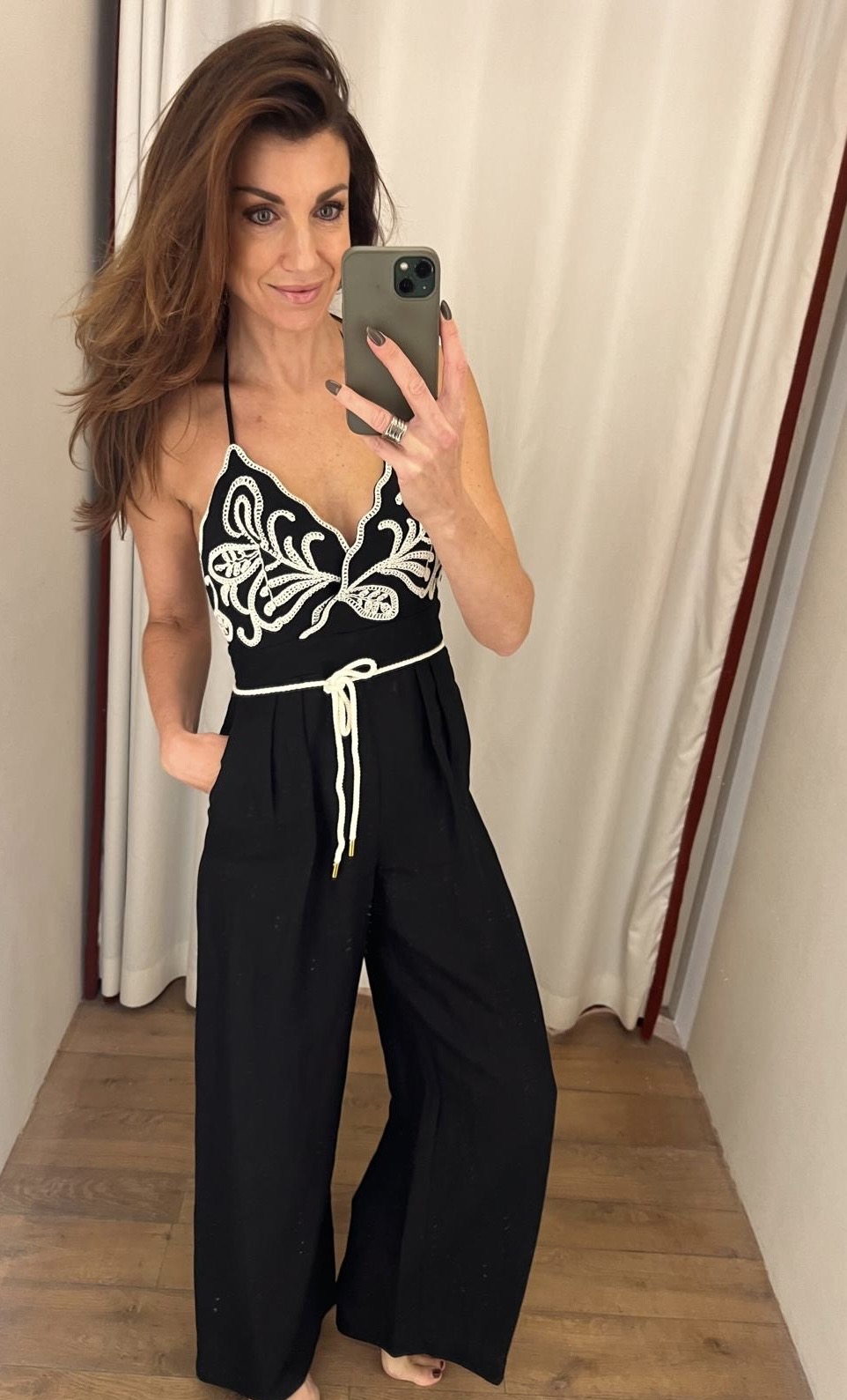 Twin-set Zwart Jumpsuit met broderie