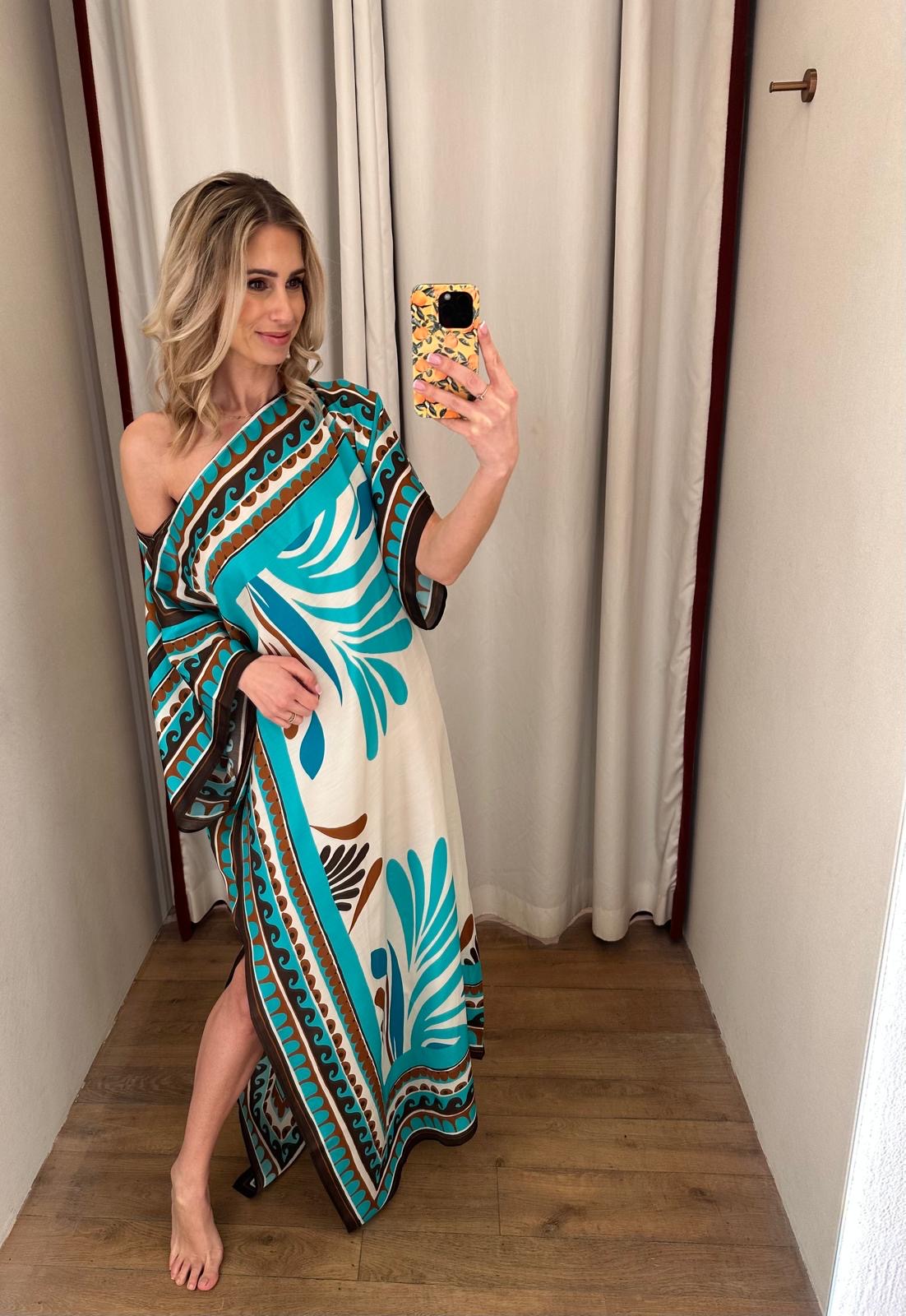 Raffaela d angelo Retroprint poncho lang