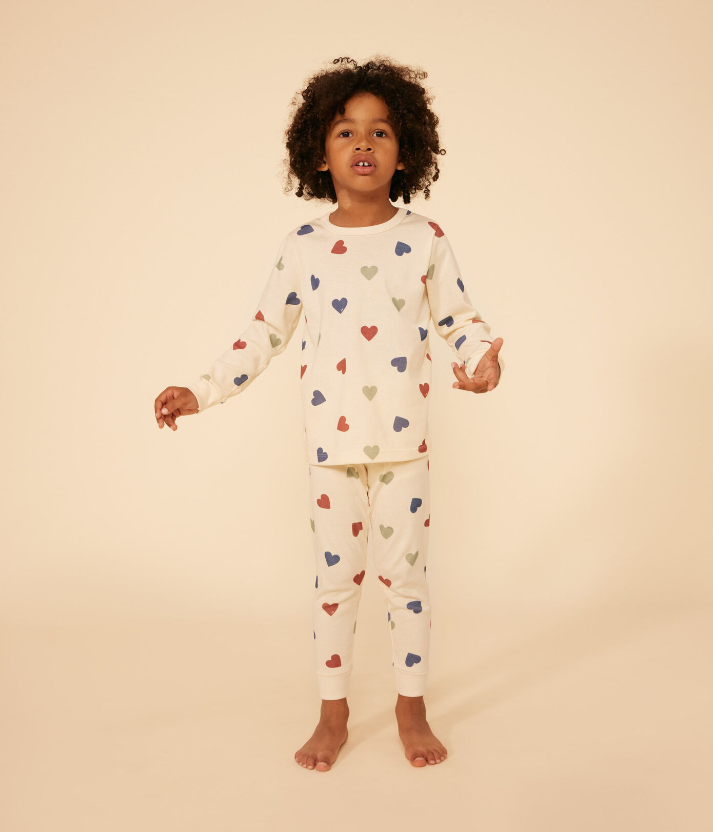 Petit Bateau Hartjes Pyjama kinderen katoen