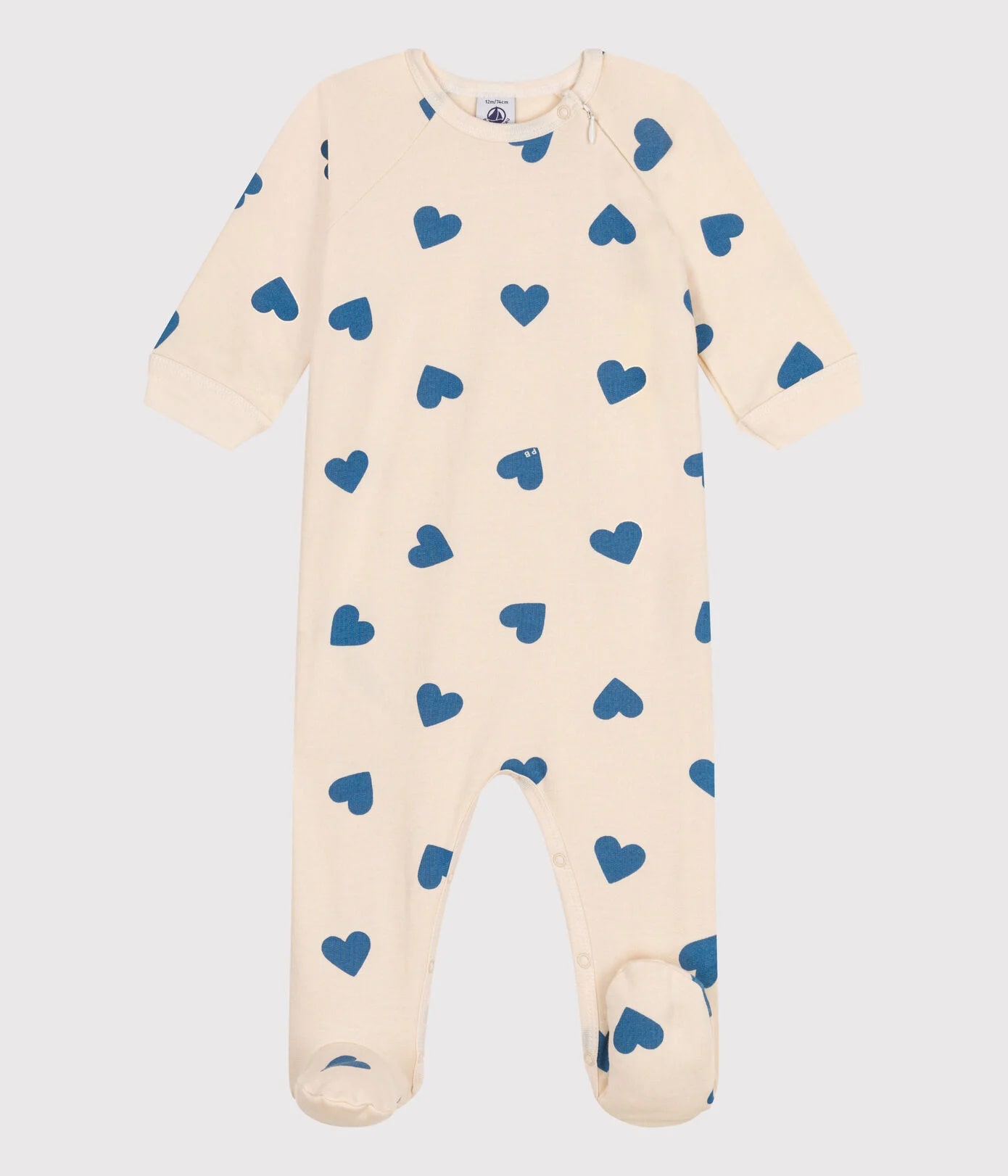 Petit Bateau Hartjes Pyjama BABY geruwde fleece