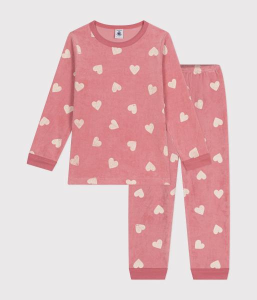 Petit Bateau Hartjes Pyjama meisjes fluweel