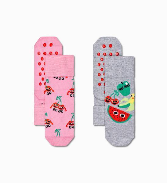 Happy Socks Kids Fruit Anti-slip kousen 2 paar