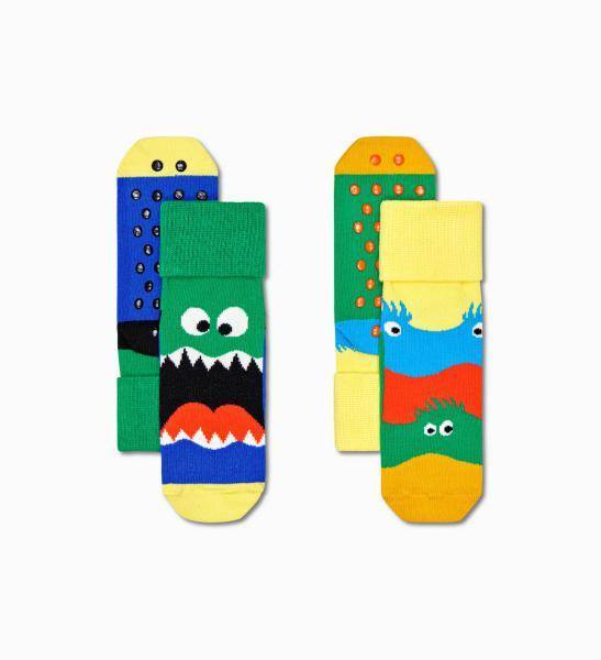 Happy Socks Kids  Monsters Anti-slip kousen 2 paar