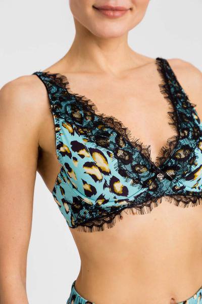 TwinSet Leopard aqua Bh niet voorgevormd triangel